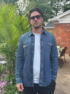 Bottega Veneta Dark Blue Denim Shirt Jacket